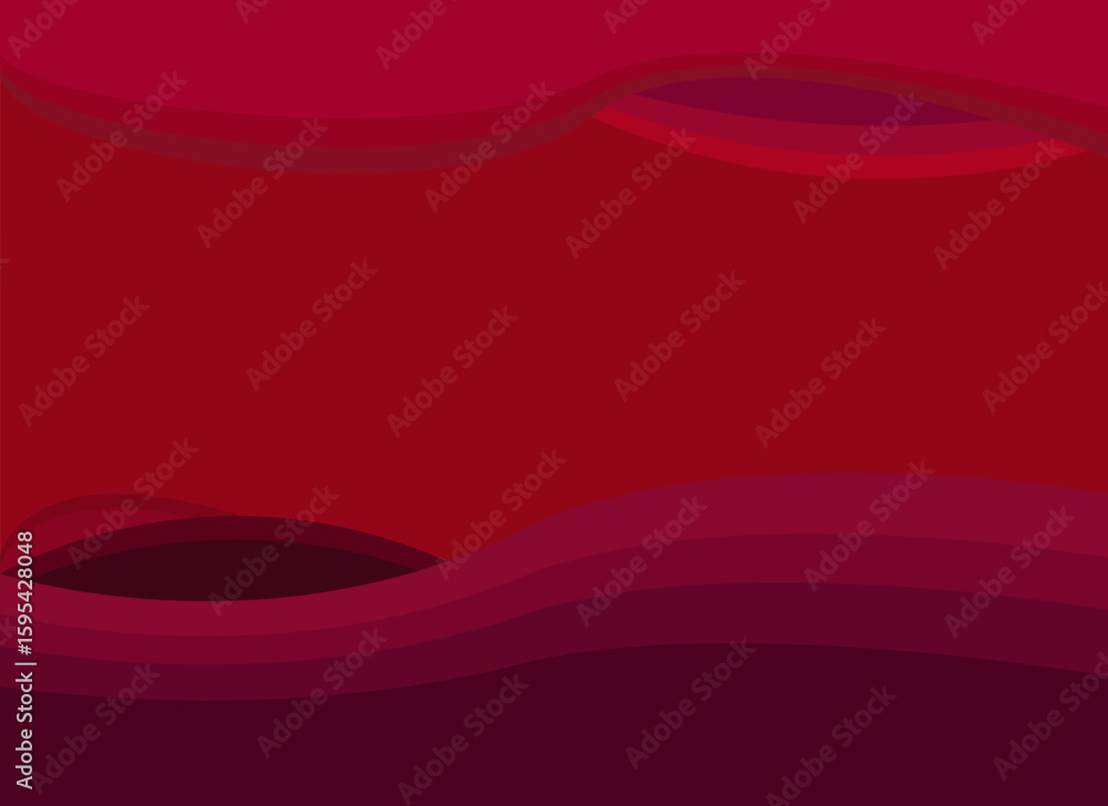 Fototapete Smooth red and pink waves flow seamlessly across a gradient backdrop to create an abstract, modern look