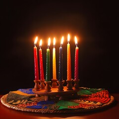 Vibrant Menorah Candles: A Festive Celebration of Light