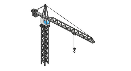 Flat Vector Icon of Civil Engineering Equipment and Professions