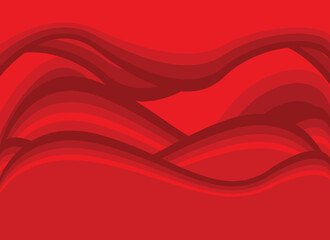 Vibrant Red Abstract Background with Flowing Waves - Dynamic Artistic Design