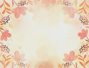 Peach Floral Watercolor Background