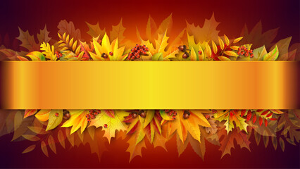 Elegant  fall banner with space for text. Ideal for any brochures, covers and presentations.