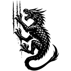 black and white dragon vector
