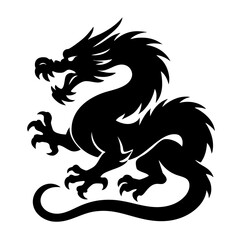 black and white dragon vector