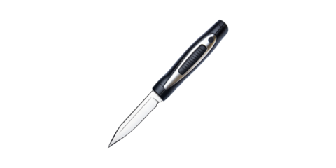 Folding Pocket Knife With Black Handle. Versatile Tool For Outdoor And Everyday Use Isolated On Transparent Background