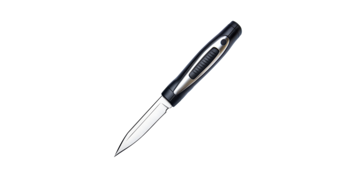 Folding Pocket Knife With Black Handle. Versatile Tool For Outdoor And Everyday Use Isolated On Transparent Background