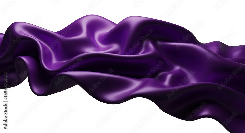 Poster abstract 3d render of a luxurious purple silk textile with beautiful soft waves and folds. the elega