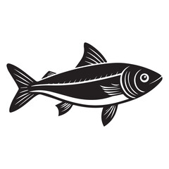 Obraz premium Herring fish silhouette vector sticker illustration logo design 