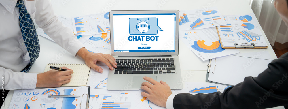 Poster chatbot software application for brisk online business that automatically reply to customer question