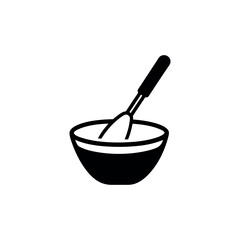 Whisk and Mixing Bowl Illustration for Baking Preparation and Kitchen Tools