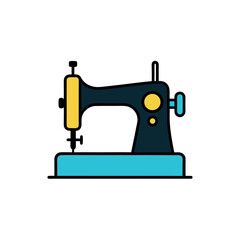 Sewing Machine Illustration for Tailoring Work and Clothing Stitching Concept