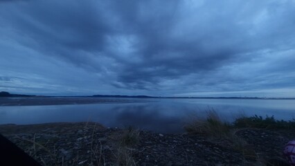 clouds over lake