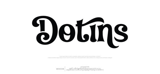 Dotins  Minimal luxury fonts for logo, brand etc. Typography typeface uppercase lowercase and number. vector illustration