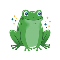 Obraz premium Vector illustration of magic frog fantasy style on white background