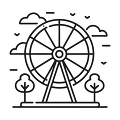 Obraz premium ferris wheel vector illustration