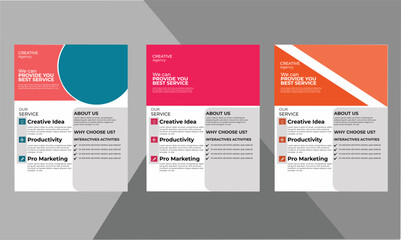 Fototapeta premium MODERN 3PART FLYER DESIGN TEMPLATE HERE