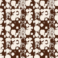 Calm scribble shape minimal shape seamless pattern. Gender neutral baby nursery natural brown linen decor background. Scandi style sketch doodle wallpaper in decorative kid fashion swatch. 
