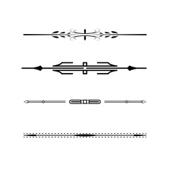 Set Black Simple Line Collection Doodle Border Elements Vector Design Style Sketch Isolated Illustration For Banner