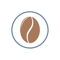 Simple Icon Featuring Coffee Bean in Circle Symbol Design for Cafe Branding