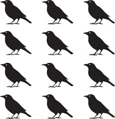 Bird Silhouette Vector Elegant Flying Bird Shape for Logo, Tattoo, and Print Design