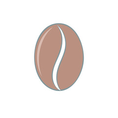 Obraz premium Stylized Coffee Bean Single Brown Simple Food Cafe Restaurant Isolated