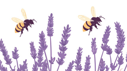 Bees Pollinating Lavender Flowers: Nature's Beautiful Interaction