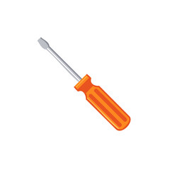 Fototapeta premium Orange Handled Screwdriver Repair Tool Simple Hand Tool for Home Improvement and Construction Tasks