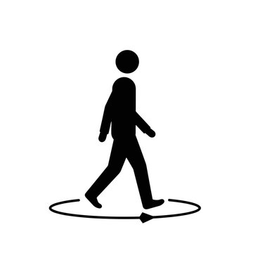 Silhouette of a person walking in a circular motion symbolizing burnout  