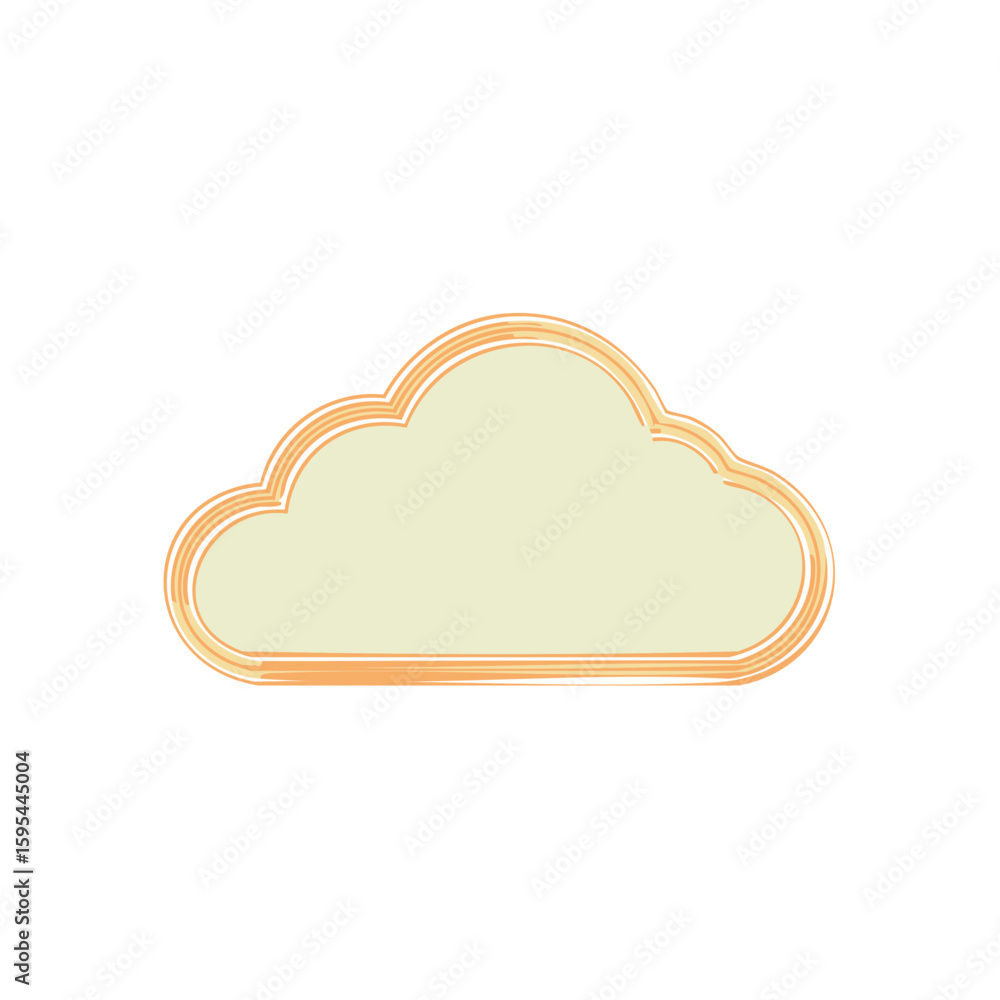 Fototapete stylized cloud shaped text box with decorative border for messages or display titles