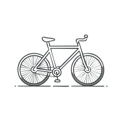 Fototapeta premium Minimalist Line Art Bicycle Illustration, Clean Stroke Style, Urban Transport, Cycling Concept