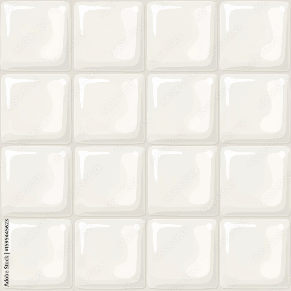 Poster glossy white square tiles arranged in a grid pattern