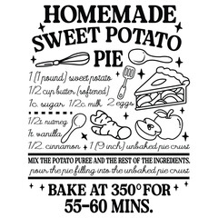 Obraz premium Homemade Sweet Potato Pie T-Shirt, Baking Recipe Graphic Tee, Unique Kitchen Art, Chef Gift Idea, Foodie Lover T-Shirt, Pie Lovers Tee 