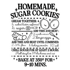 Recipe Gallery Canvas Wraps, Homemade Sugar Cookies, Wall Art, Kitchen Decor, Gift for Bakers, Custom Frame Color Option
