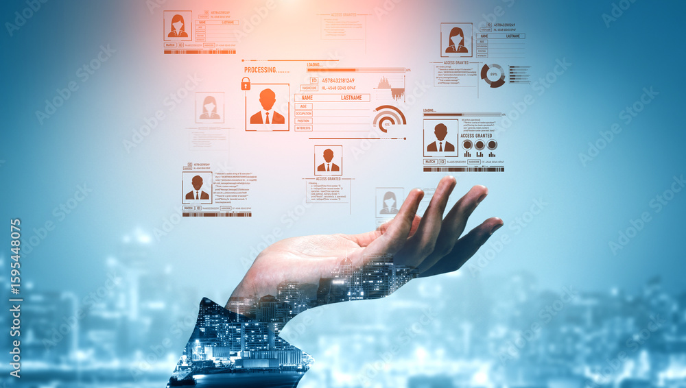 Poster id security ensures personal data protection with secure login systems, digital identity safeguards,
