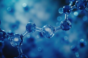 A close-up view of DNA in a medical research lab setting, surrounded by chemistry equipment and a microscope, against a blue background.