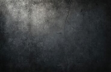 Textured concrete background with vintage grange style in dark gray, black tones. Features subtle cracks, vertical seam, offering raw, industrial aesthetic. Perfect for backgrounds, urban design,