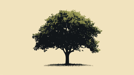 Fototapeta premium Nature's Beauty: Tree with Round Canopy Shape in Lush Environment
