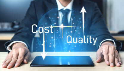 Increase quality and reduce cost represent quality, cost, and performance optimization for business...