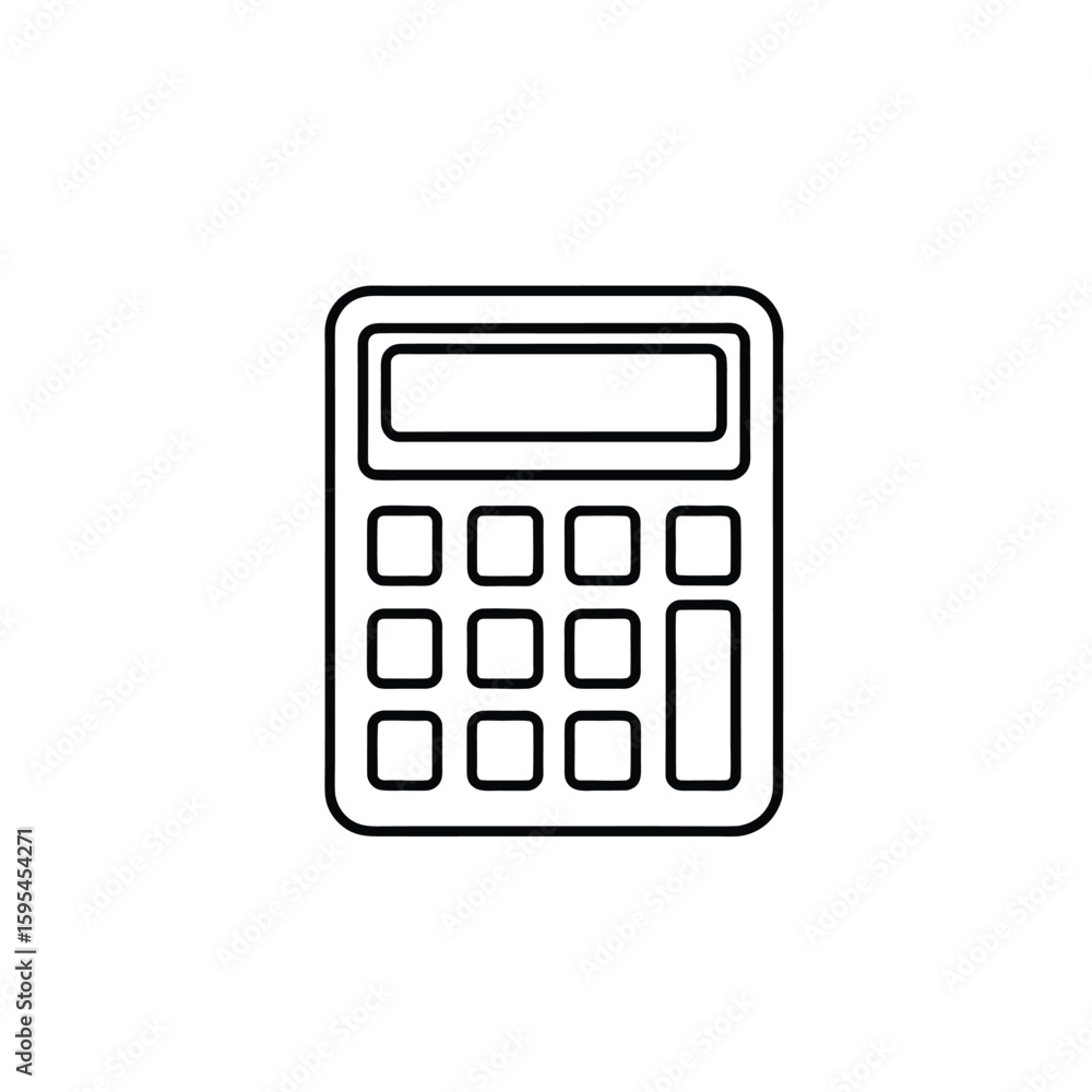 Poster outline calculator icon for digital and print use