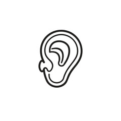 Outline ear lap vector icon design