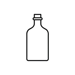 Clean glass bottle outline icon on white background