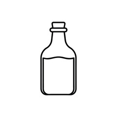 Outline glass bottle icon on white background