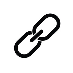 Black and White Chain Link Icon Symbolizing Connectivity and Interdependence in a Minimalist Style
