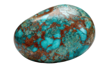 Natural turquoise stone nature gemstone close-up calm beauty. Isolated on transparent background, png.