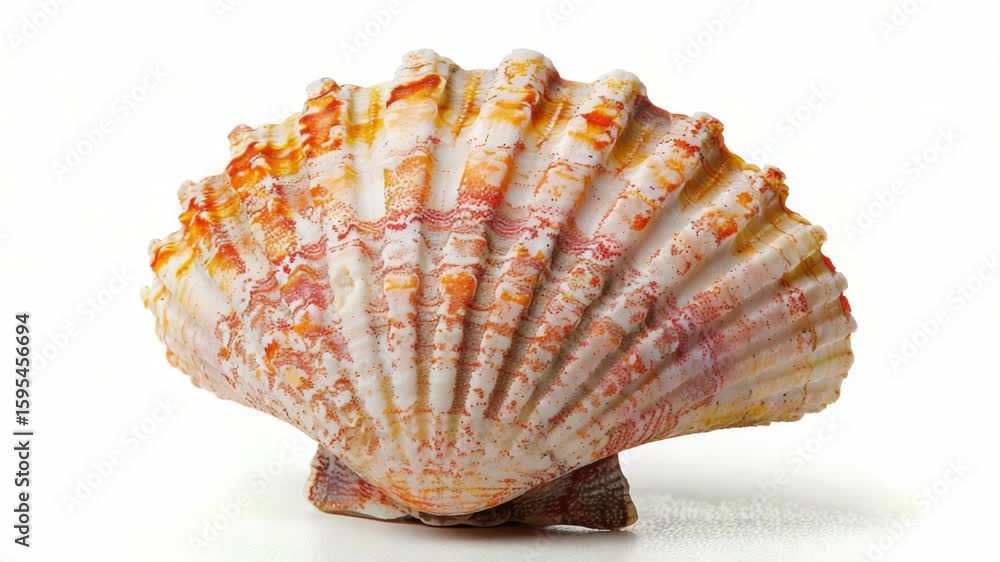 Poster a close-up shot of a shell on a white surface, suitable for use in decorative or design contexts