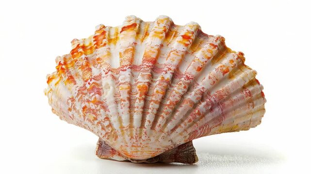 A close-up shot of a shell on a white surface, suitable for use in decorative or design contexts