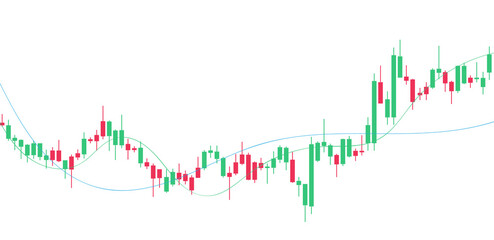 Candle stick graph chart of stock market investment trading background