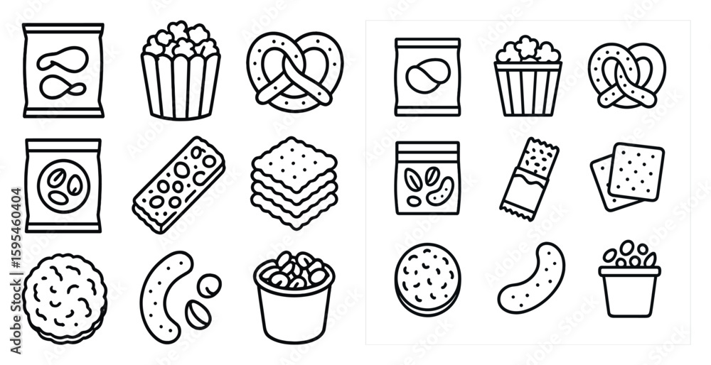 Poster the image is a collection of various food items, including chips, cookies, and crackers. the food it