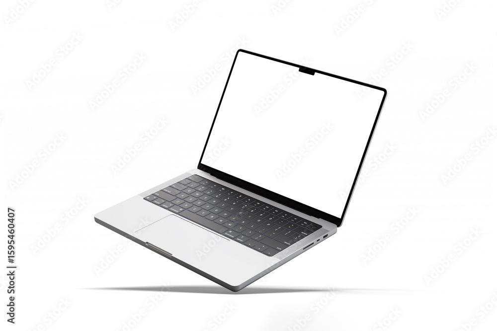 Aufkleber clean and realistic laptop device pro with 14 inch lcd screen display realistic mockup isolated 3d r