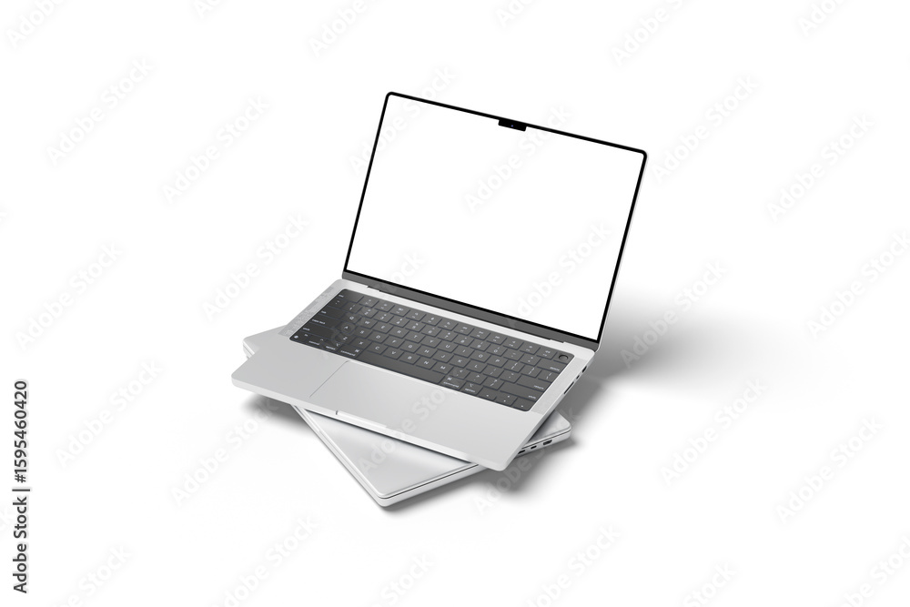 Aufkleber clean and realistic laptop device pro with 14 inch lcd screen display realistic mockup isolated 3d r